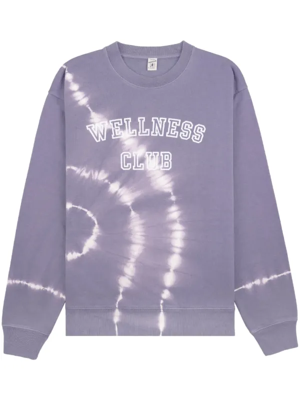 ★Sporty & Rich★ Wellness Logo Print Sweatshirt Purple CR83 Sporty & Rich Purple USA Wellness Club Sweatshirt Sporty & Rich