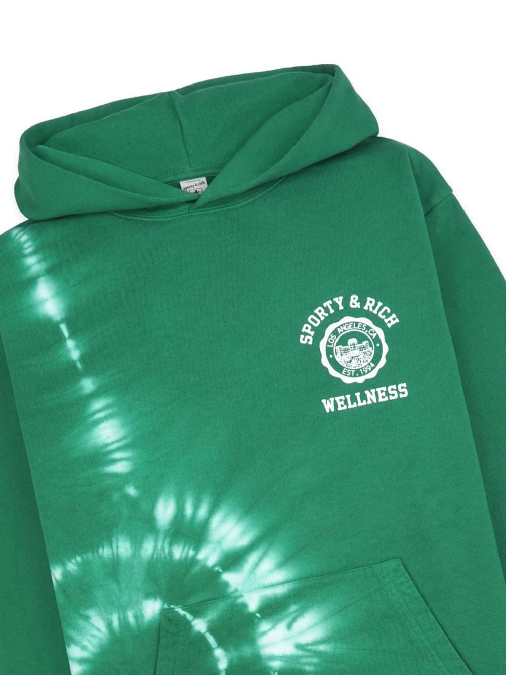 Sporty & Rich Emblem Tie Dye hoodie - Groen