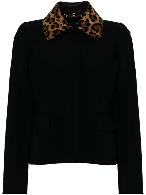 Gucci leopard-collar jacket