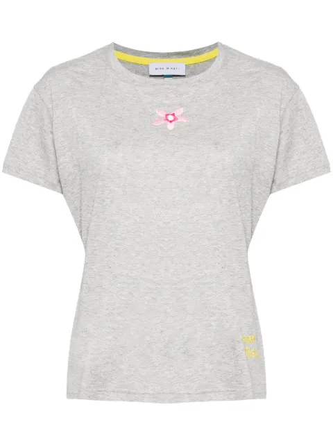 Mira Mikati flower embroidery T-shirt