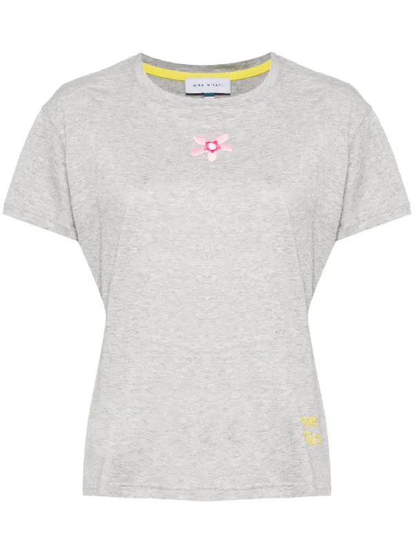 Mira Mikati フローラルエンブロイダリー Tシャツ | グレー | FARFETCH JP