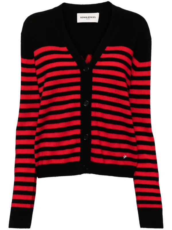 【在庫僅少】 Sonia Rykiel JP FARFETCH | ブラック | カーディガン ストライプ トップス