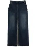 pushBUTTON washed denim skirt - Blue