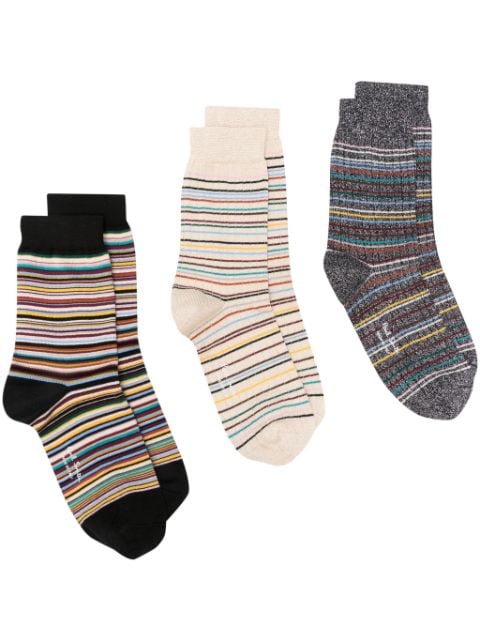 Paul Smith lot de trois paires de chaussettes à rayures