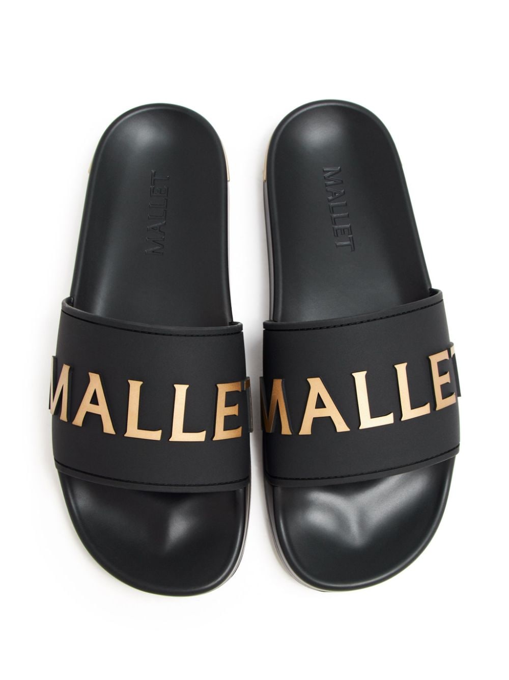 Shop Mallet Logo-appliqué Slides In Black