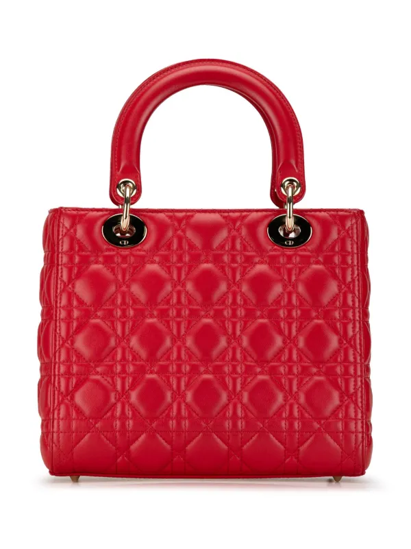 Lady dior bag in red lambskin store