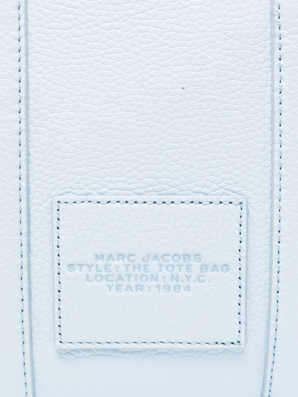 Shop Marc Jacobs The Leather Small Tote Bag In 465 Cloud Blue