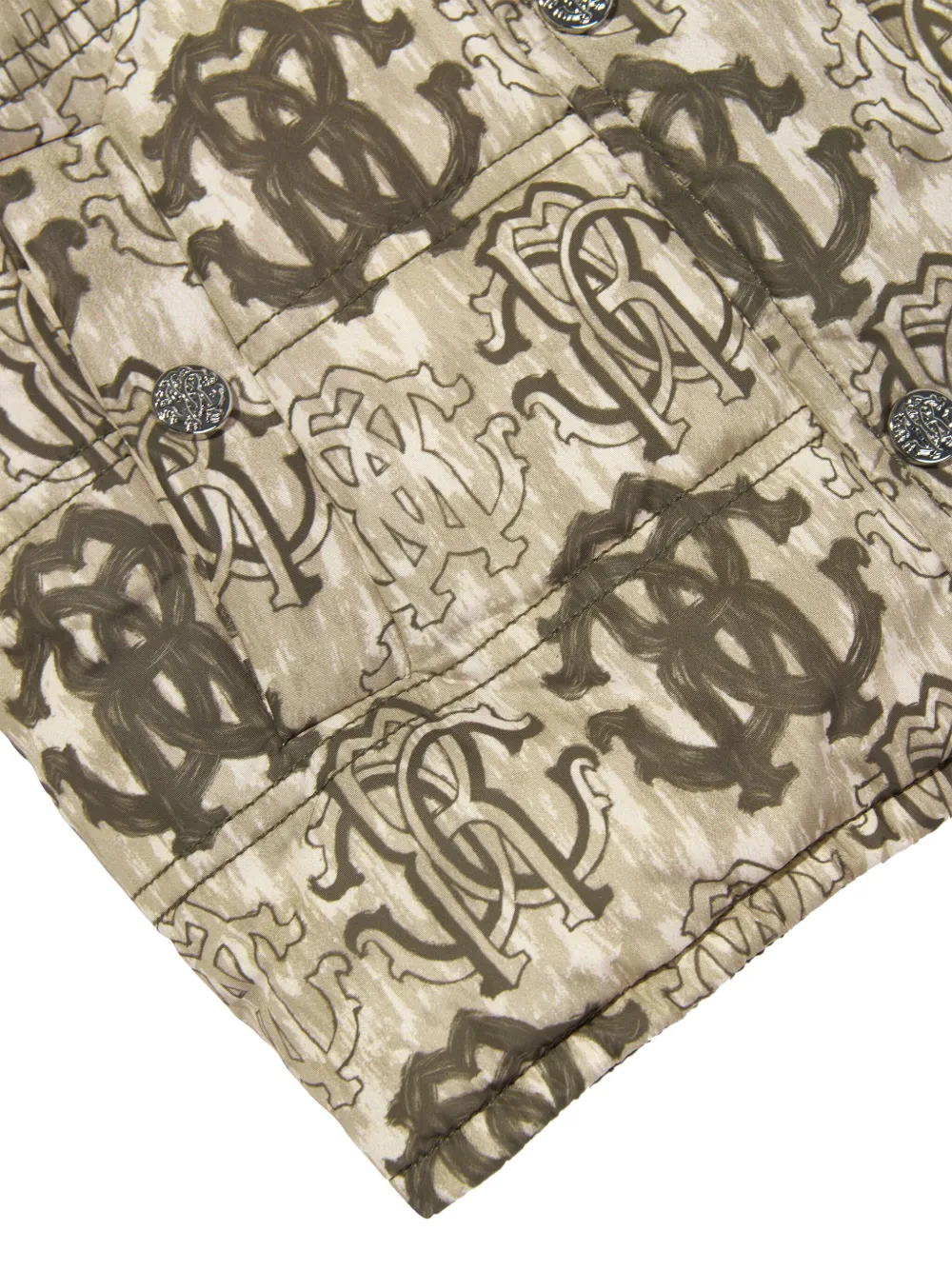 Roberto Cavalli Junior Gewatteerd bodywarmer met monogram-print Bruin