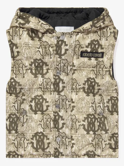 Roberto Cavalli Junior gilet matelassé à motif monogrammé