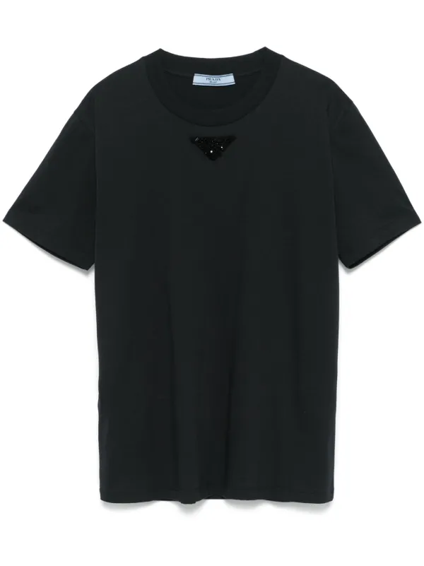 Prada bead-embellished T-shirt Blue FARFETCH ID