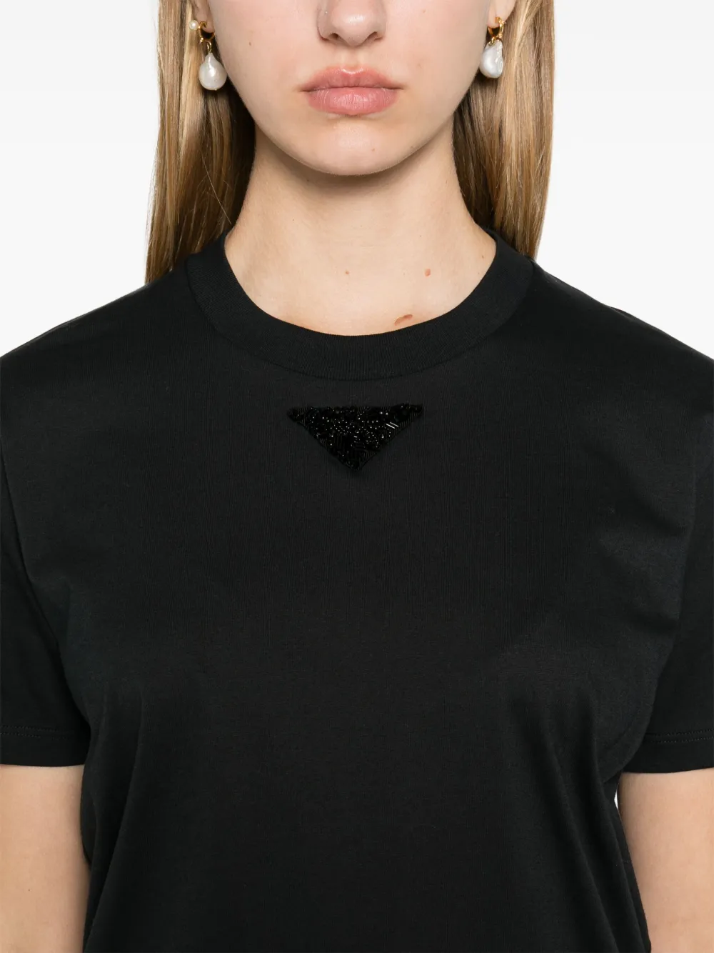 Prada Blouse verfraaid met kralen Blauw