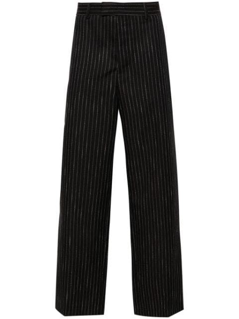 MSGM pantalon à fines rayures