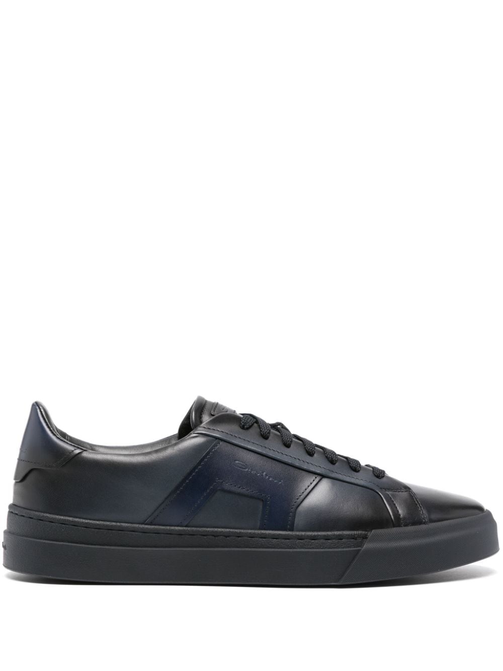 Shop Santoni Logo-debossed Sneakers In Blue