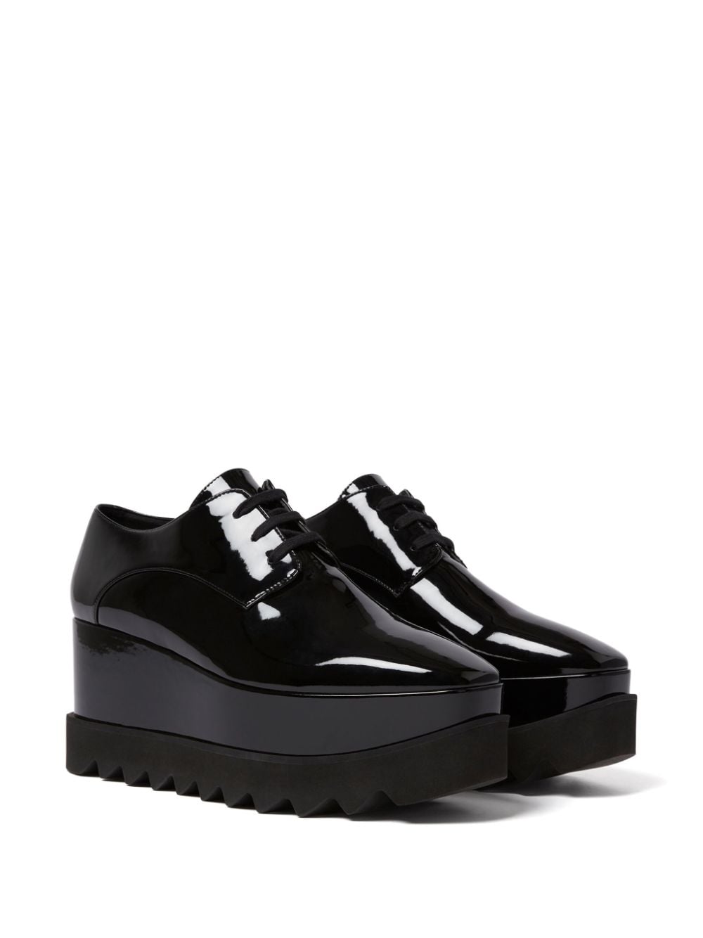 Stella McCartney 80 mm Elyse glanzende Oxford schoenen - Zwart