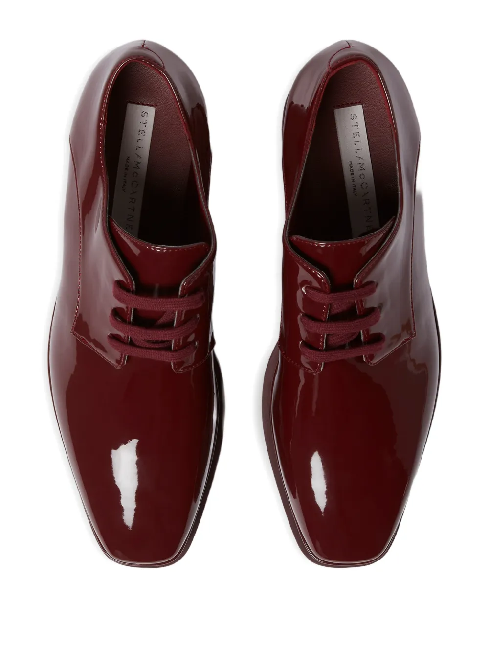 Stella McCartney 80 mm Elyse glanzende Oxford schoenen Rood