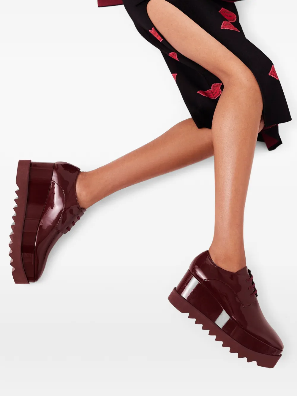 Stella McCartney 80 mm Elyse glanzende Oxford schoenen Rood
