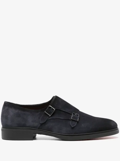 Santoni suede monk shoes