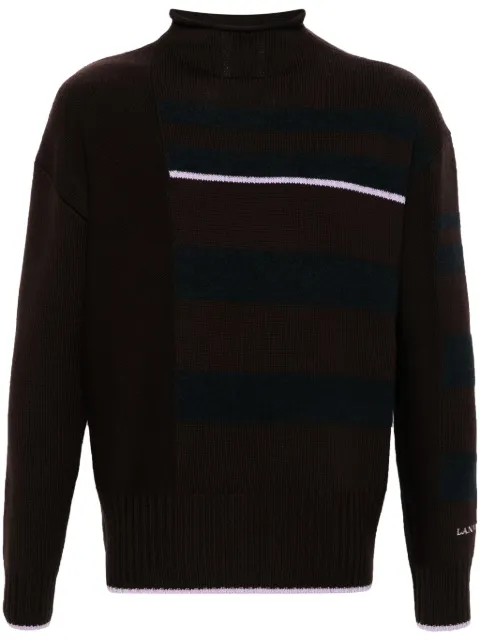 Lanvin striped mock-neck jumper Men