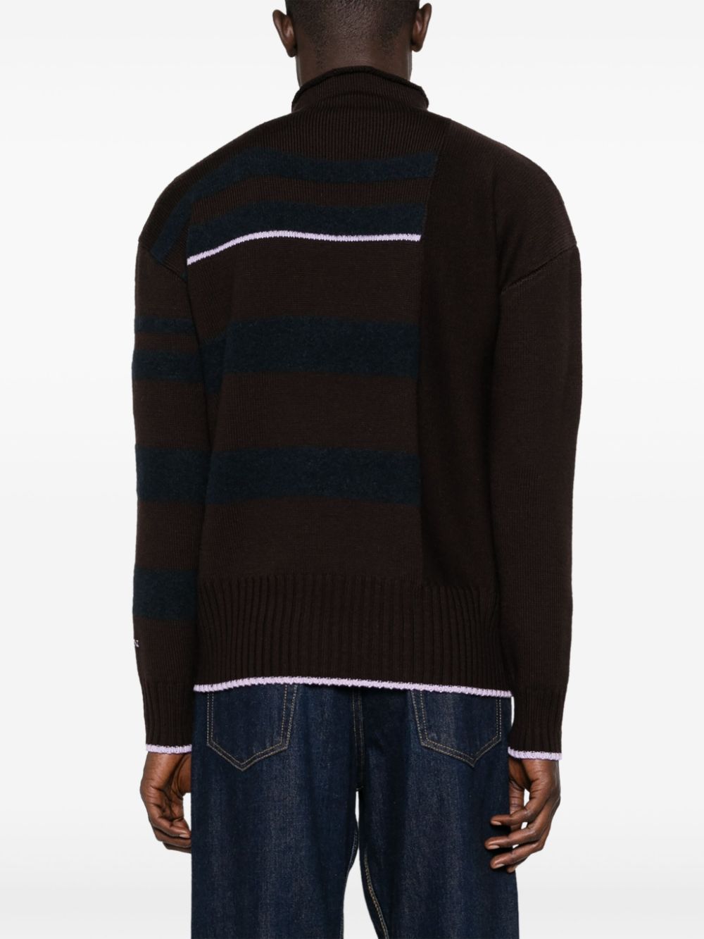 Lanvin striped mock-neck jumper Men