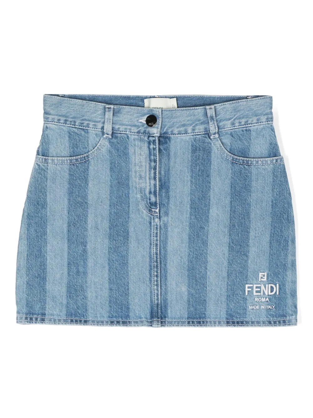Fendi Kids Gestreepte mini-rok Blauw