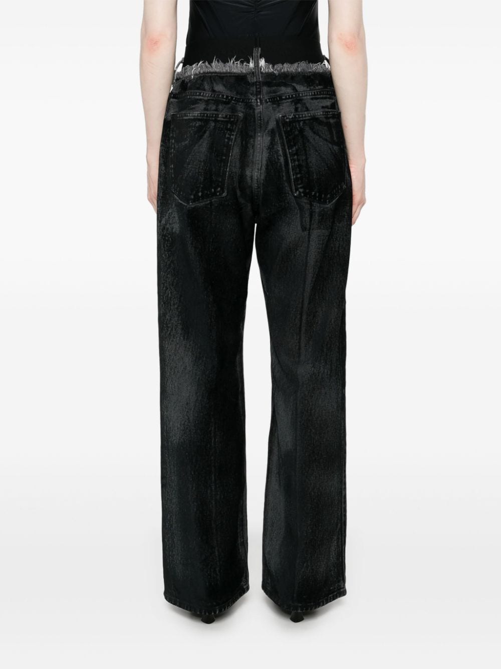 Shop Alainpaul Logo-waistband Jeans In Black