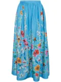 Bambah Hibiscus midi skirt - Blue