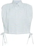 Bambah Blue Striped Kate Top - White