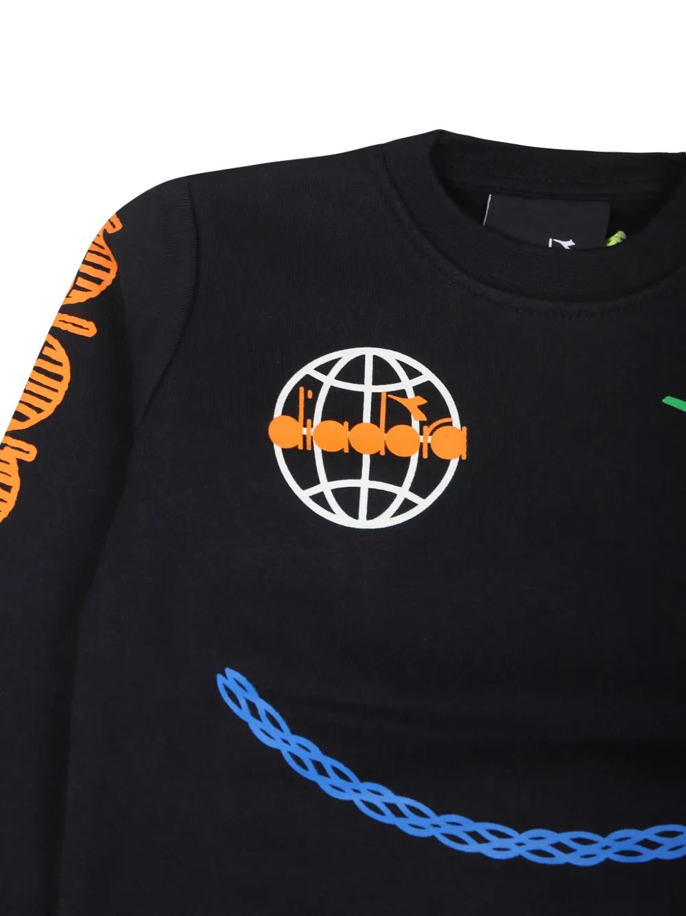Diadora Junior Trainingspak met logoprint Zwart