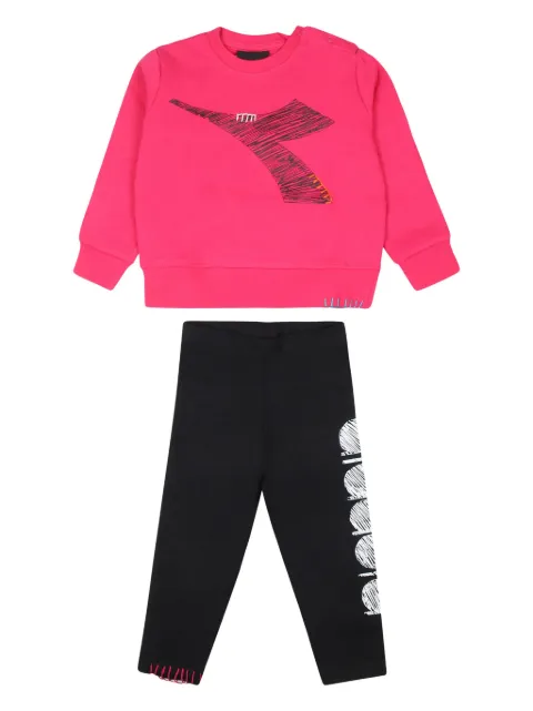 Diadora Junior logo-print tracksuit set
