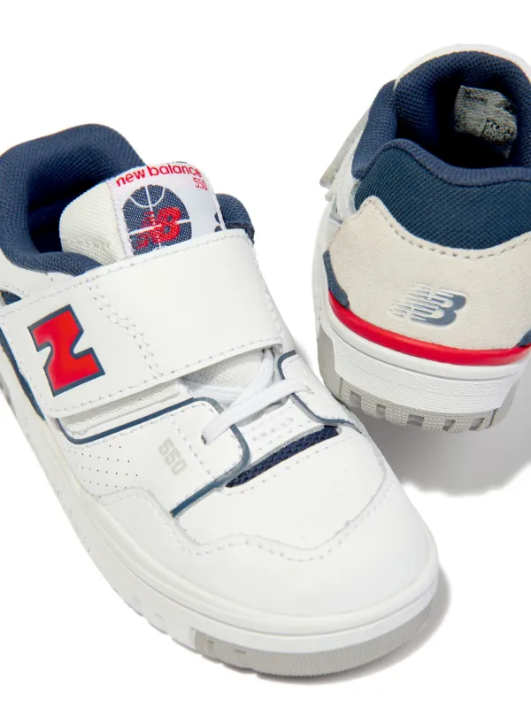 シロちゃん New Balance Kids 550 touch-strap Sneakers | White | FARFETCH