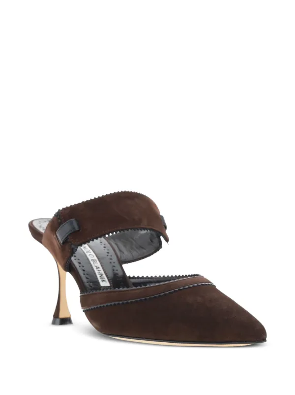 MANOLO BLAHNIK スエード ブラウン ミュール MANOLO BLAHNIK スエード ブラウン ミュール