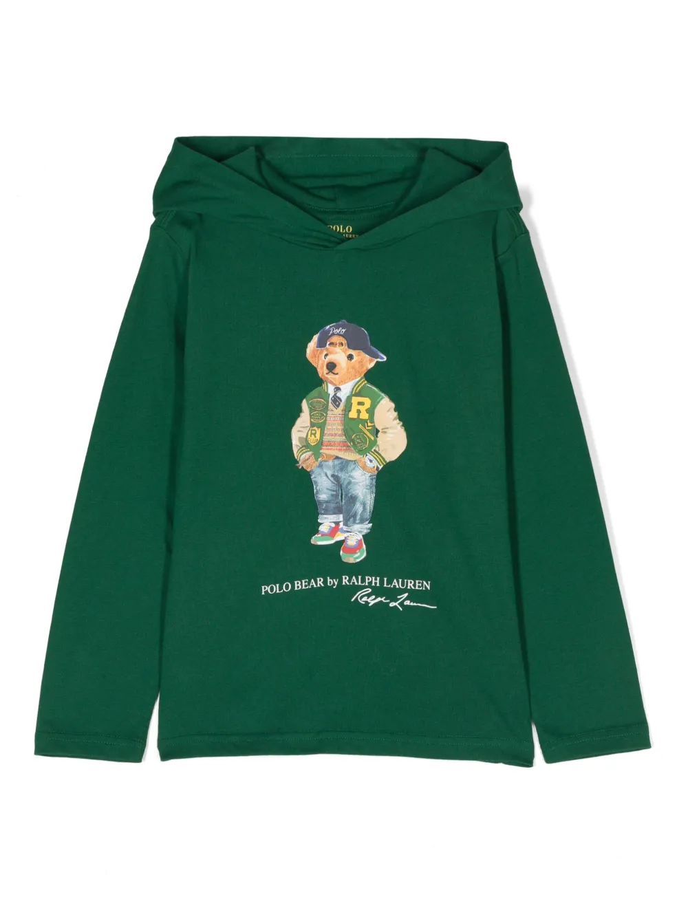 POLO RALPH LAUREN KIDS Polo Bear print Hoodie Green FARFETCH UK