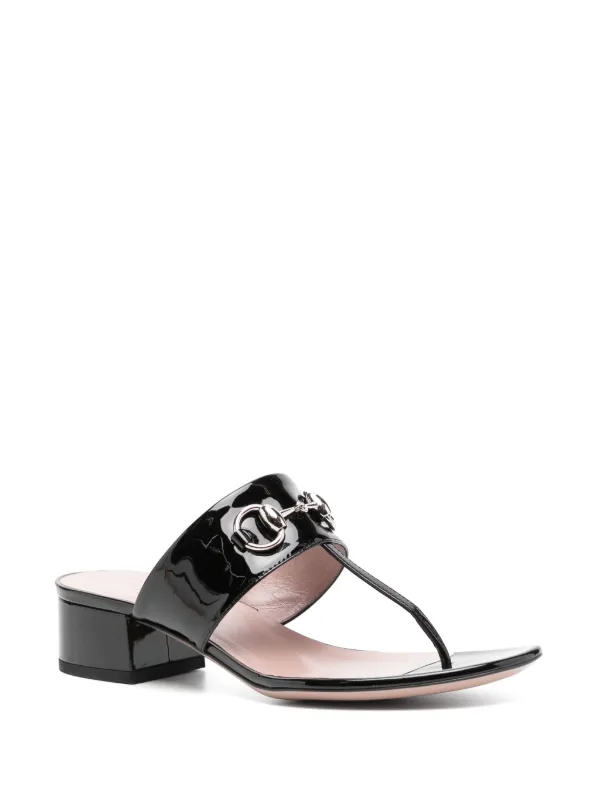靴 GUCCI Horsebit GG logo sandals Gucci 35mm Horsebit Sandals | Black | FARFETCH PL