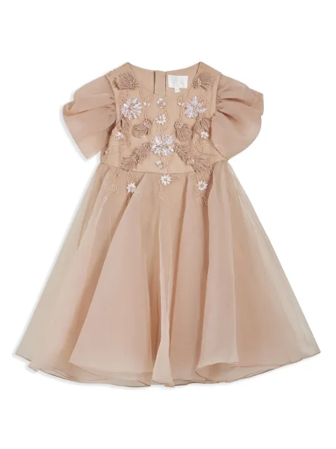 MAISON AVA floral-embroidered tulle dress