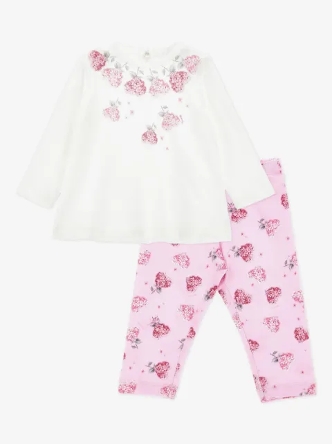 Monnalisa floral-print jersey trouser set