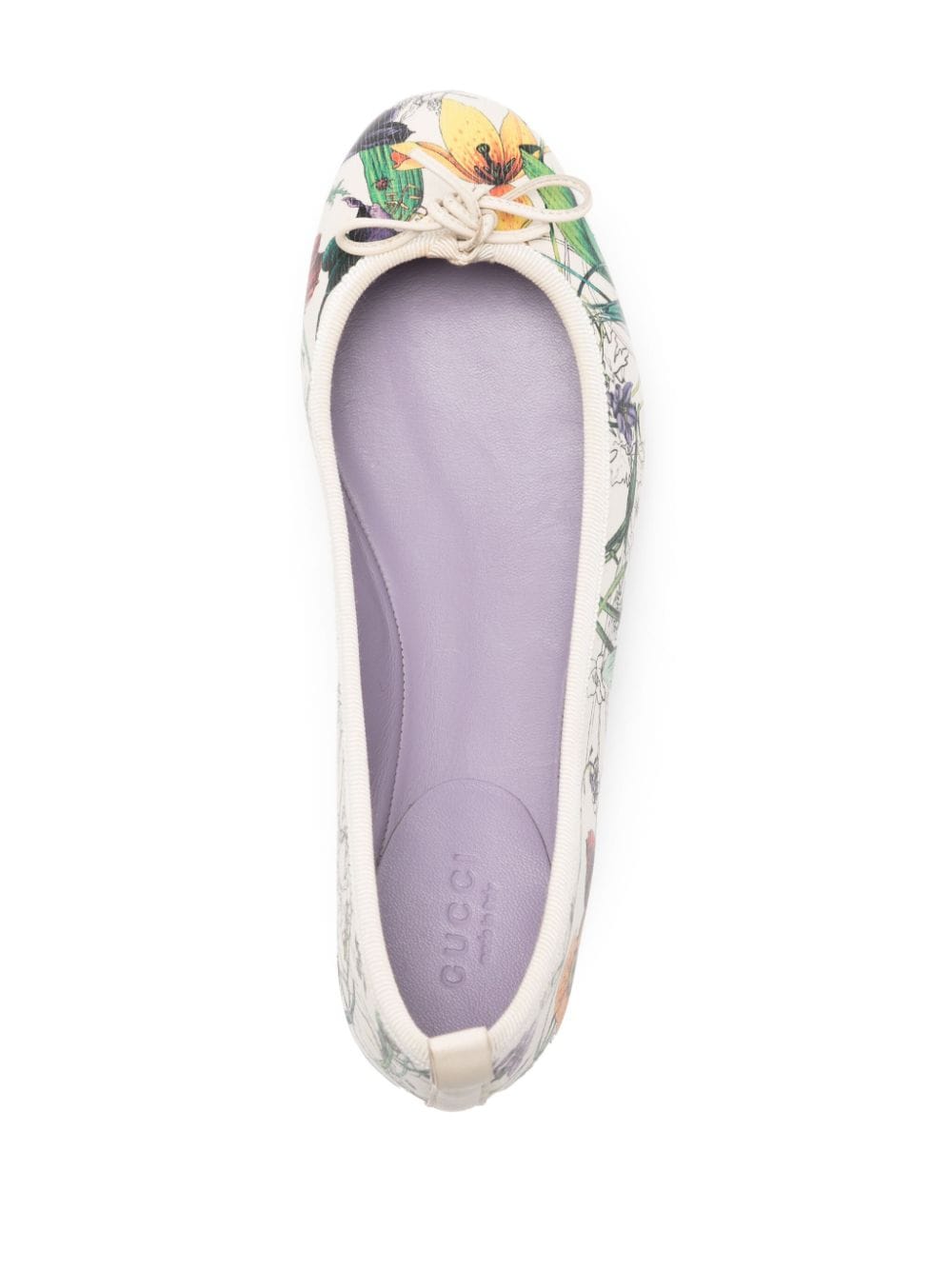 Shop Gucci Patterned Ballerina Shoes In Weiss