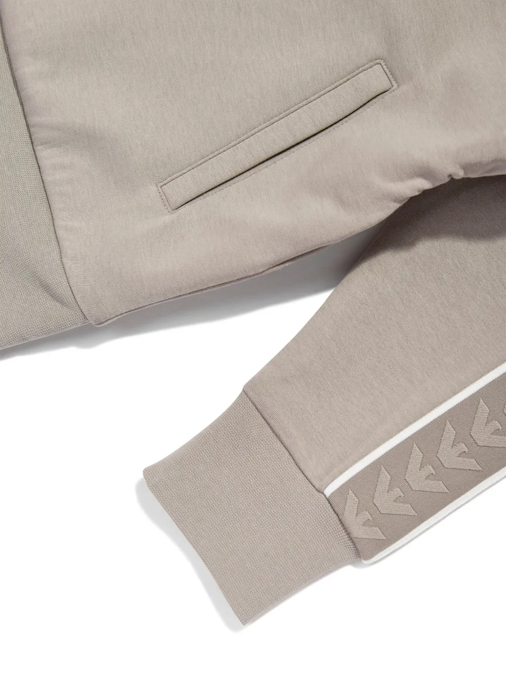 Emporio Armani Kids Hoodie met logo-jacquard mouwen Beige