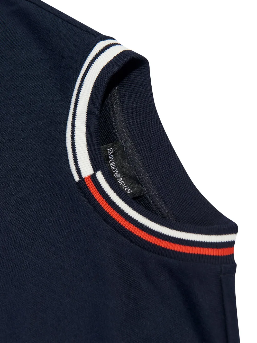 Emporio Armani Kids Katoenen trui met geborduurd logo Blauw