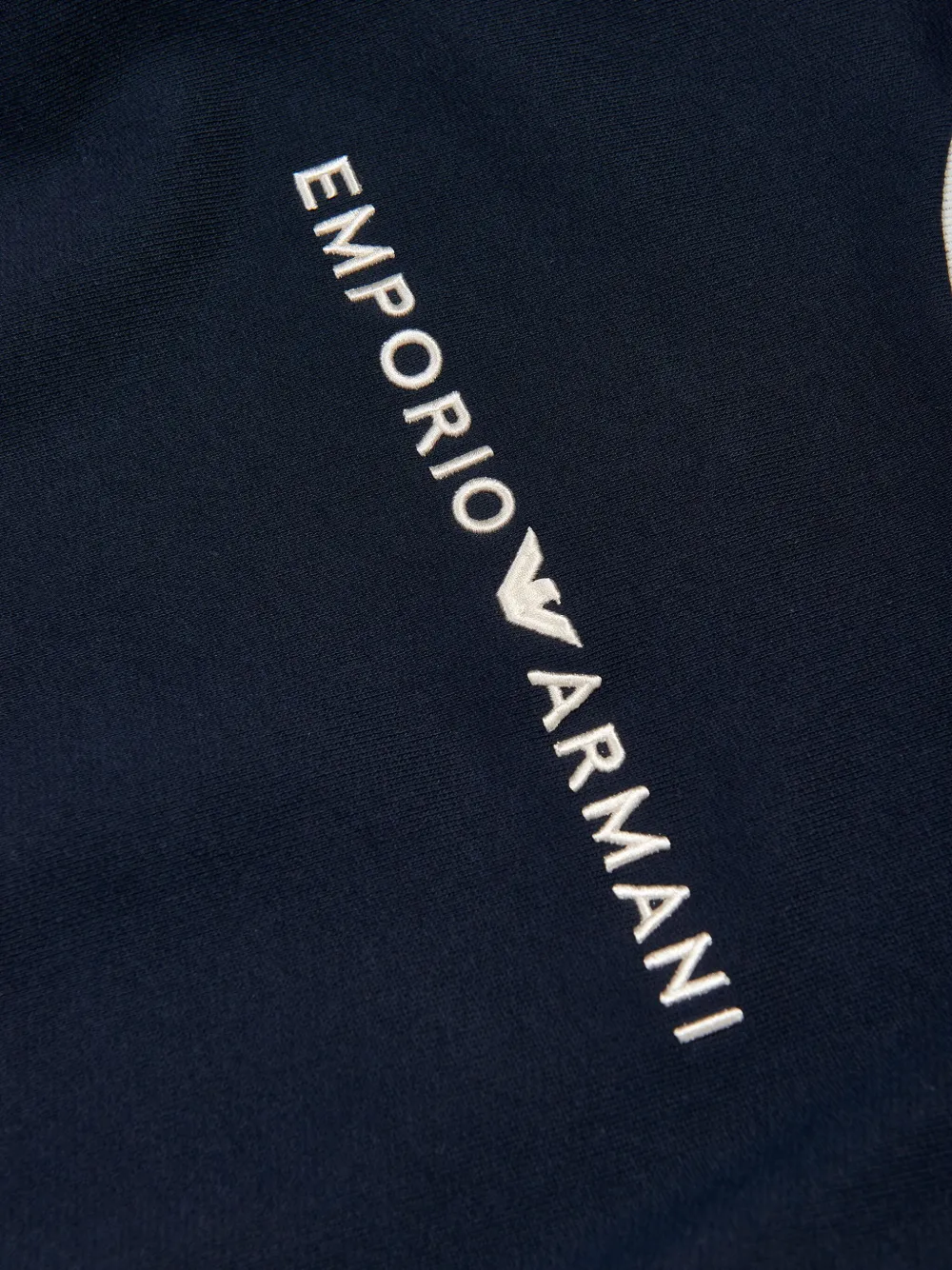 Emporio Armani Kids Katoenen trui met geborduurd logo Blauw