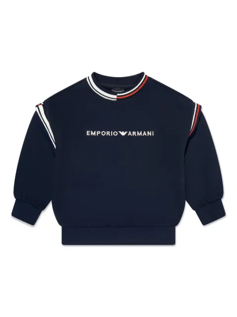 Emporio Armani Kids logo-embroidered cotton jumper 