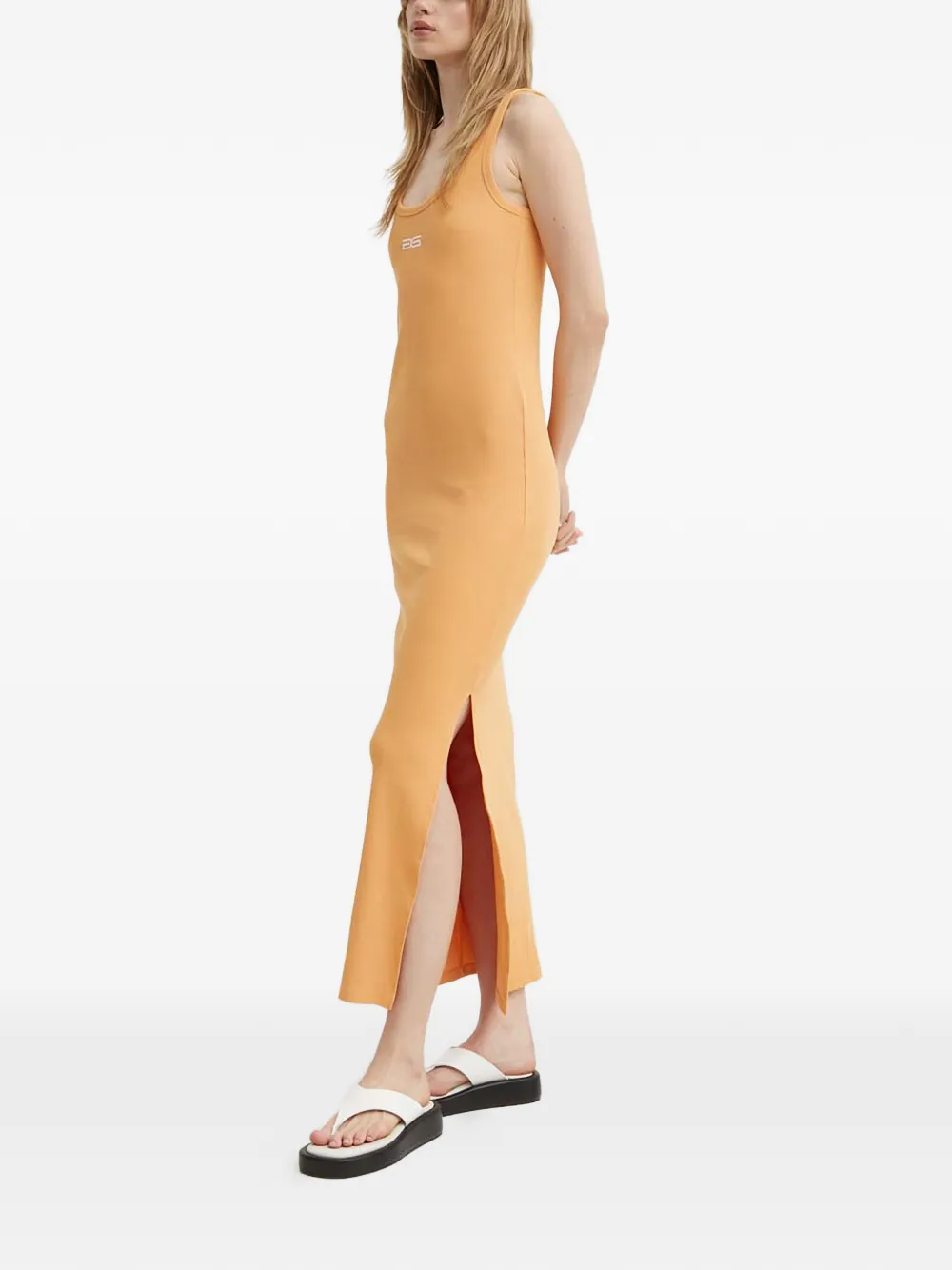 Gestuz ribbed embroidered midi dress - Oranje