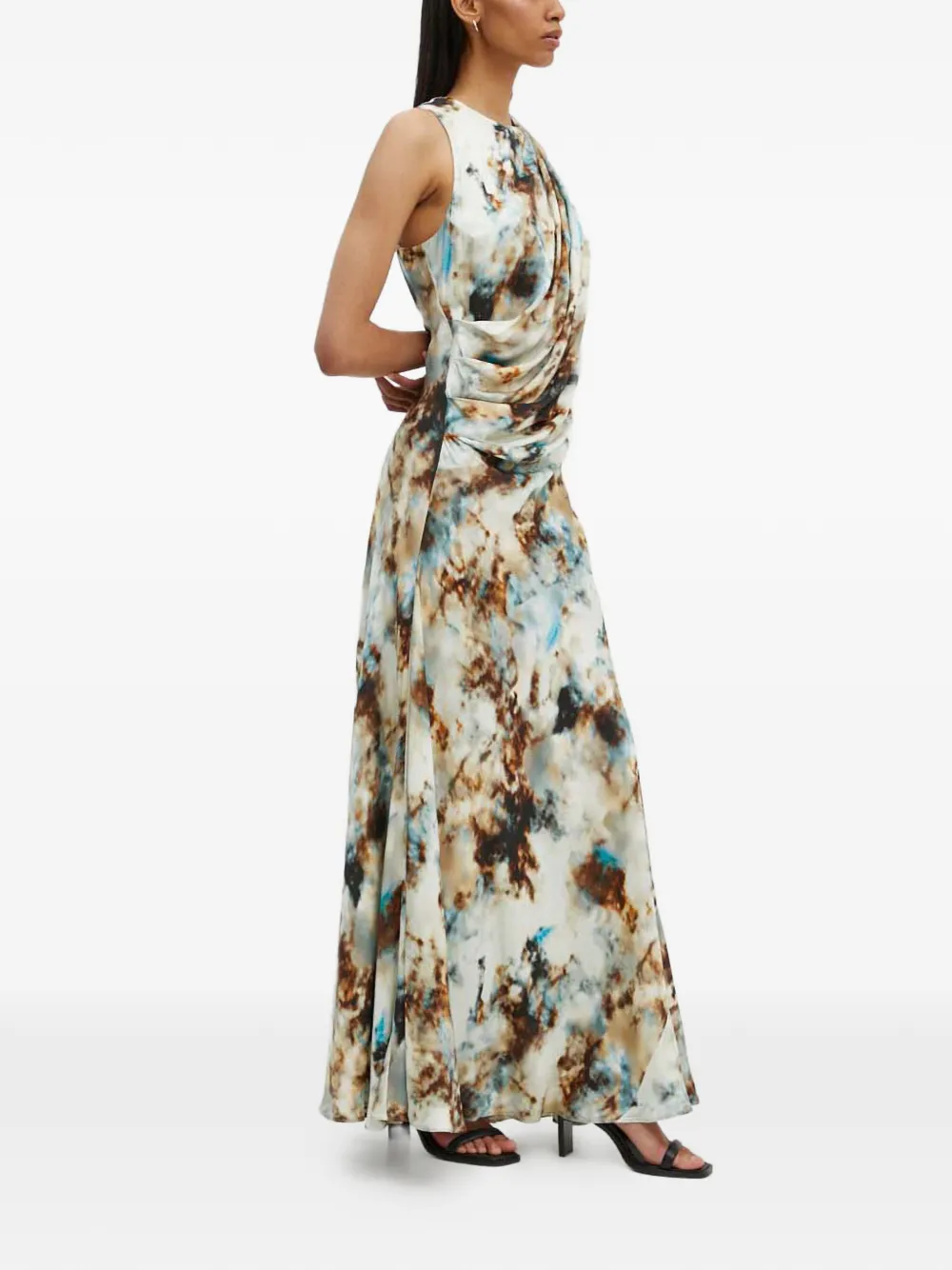  Gestuz Draped-detail Sleeveless Maxi Dress - Neutrals 