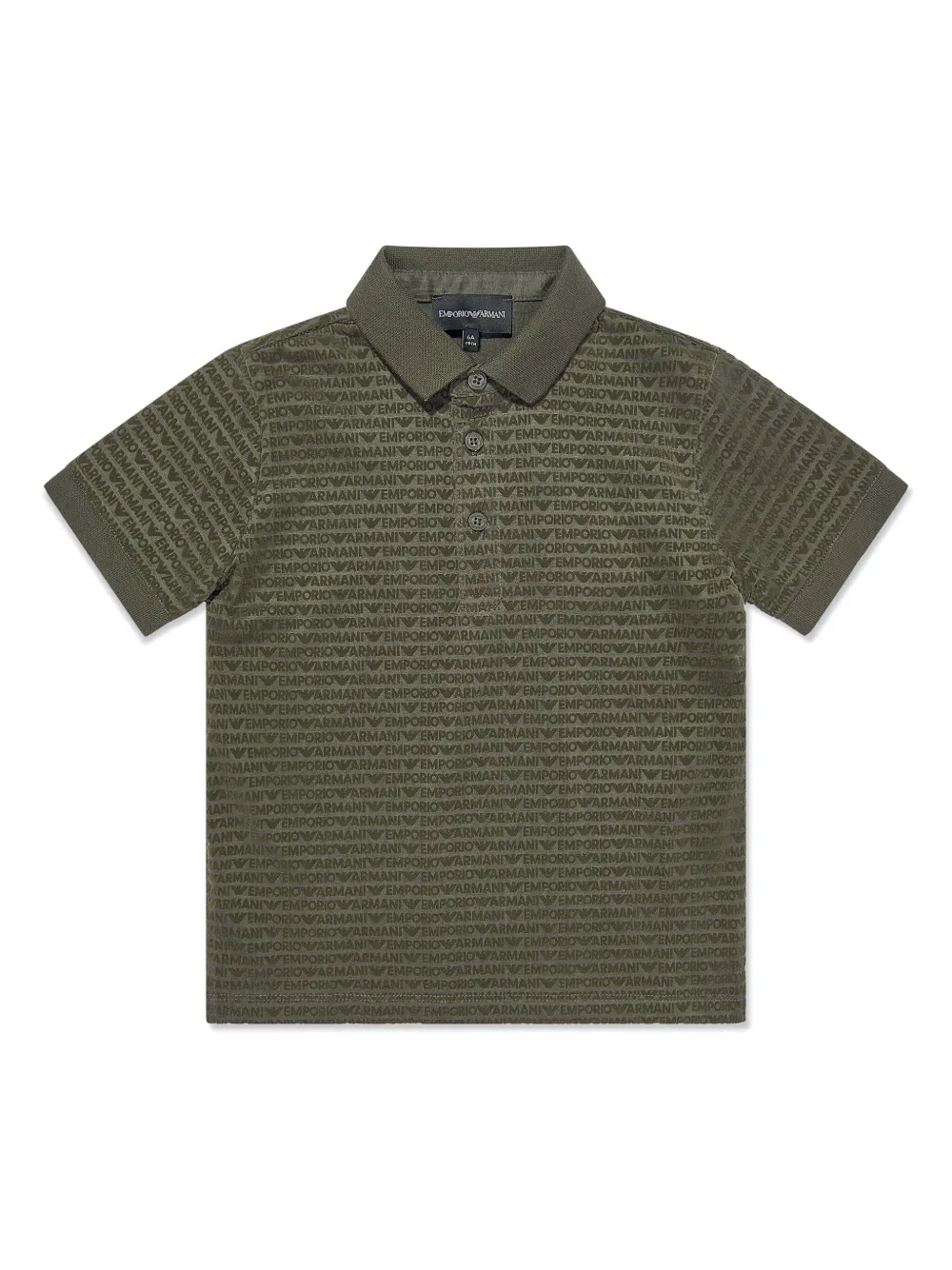 Emporio Ar i Kids Poloshirt met jacquard logo Groen