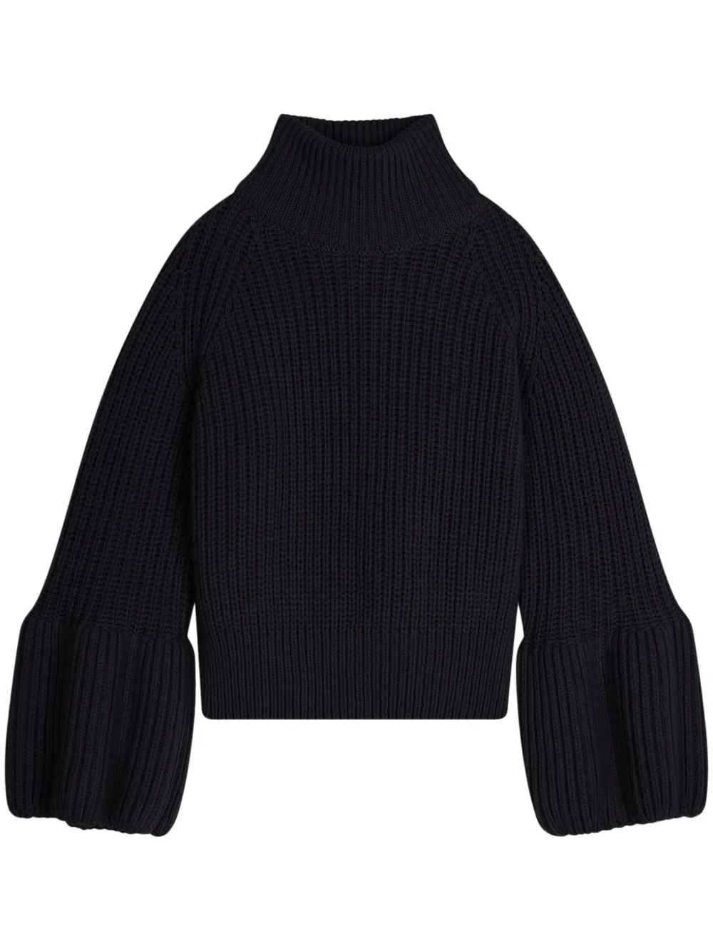 DRIES VAN NOTEN Wollen trui met hoge hals Blauw