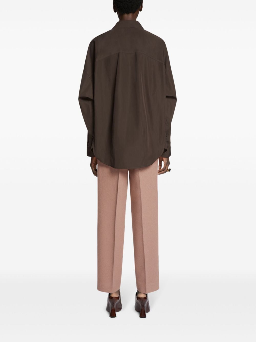 Shop Dries Van Noten Buttoned Cotton Shirt In Brown