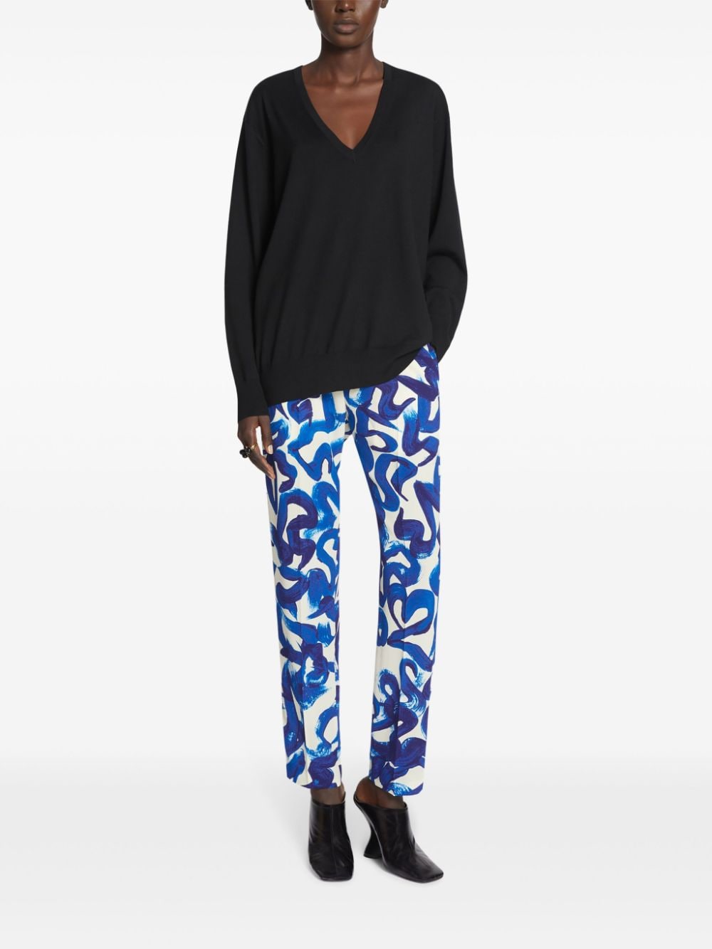 DRIES VAN NOTEN Broek met abstracte print - Wit