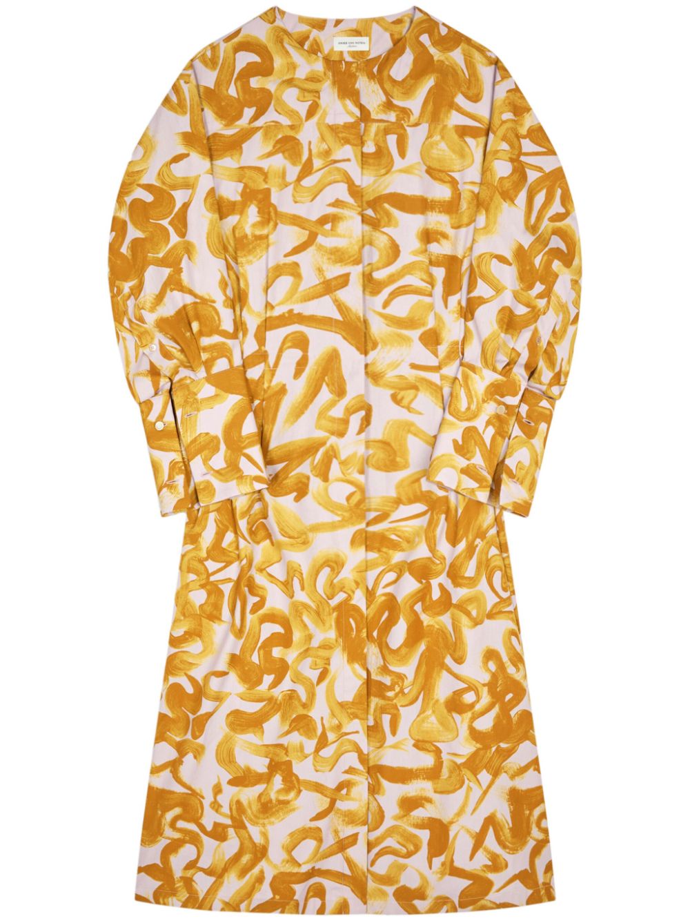 DRIES VAN NOTEN abstract print pattern dress - Orange