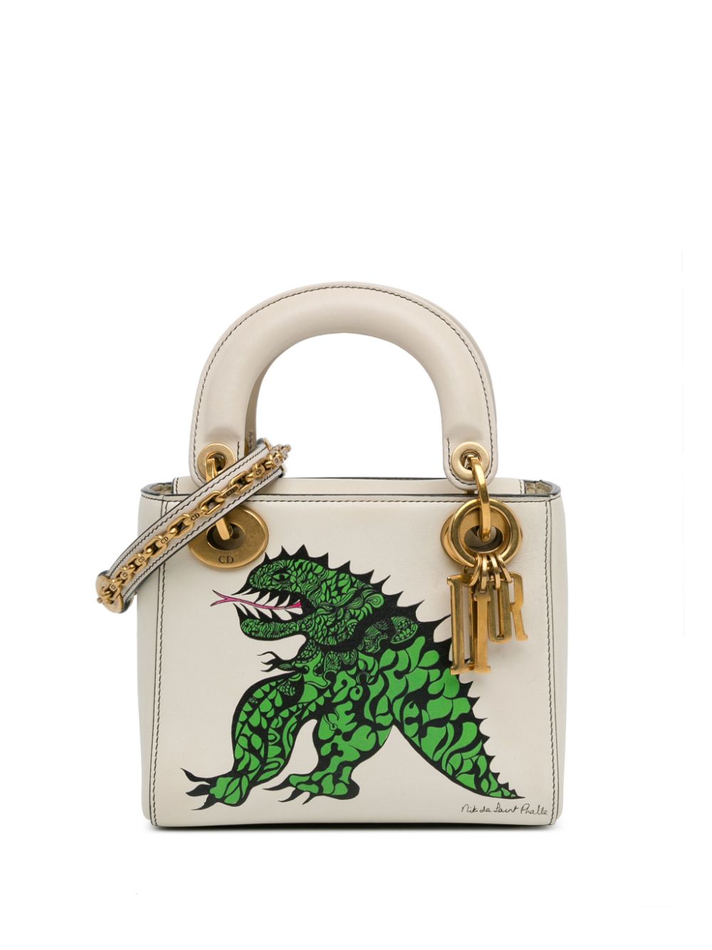 Christian Dior Pre-Owned 2017 x Niki De Saint Phalle Limited Edition Mini Dragon Lady Dior satchel - White