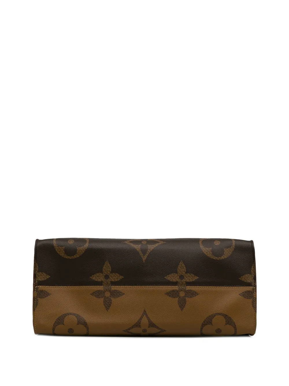 Pre-owned Louis Vuitton 2021-2024 Monogram Reverse Giant Onthego Gm Satchel In Brown