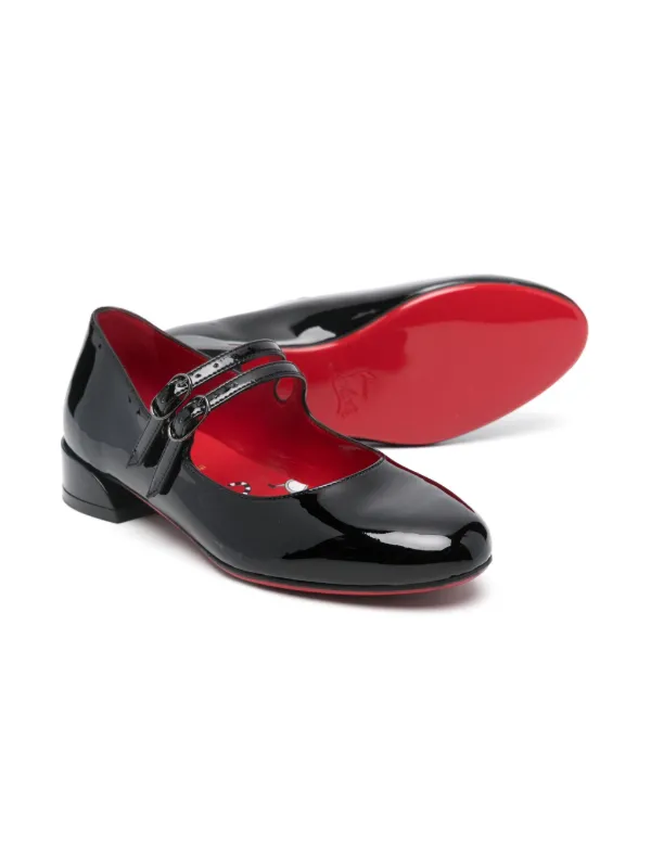 Christian Louboutin Kids Jane Fille Ballet Flats Black FARFETCH